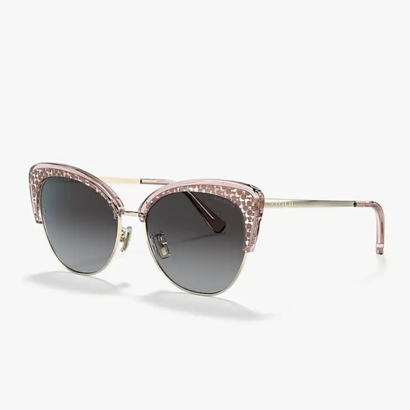 COACH Signature Cateye Sunglasses - Shiny Light Gold/Light Pink - Picture 2 of 7